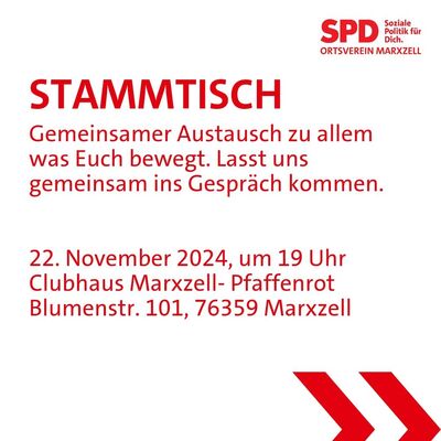 Stammtisch und JHV der SPD Marxzell